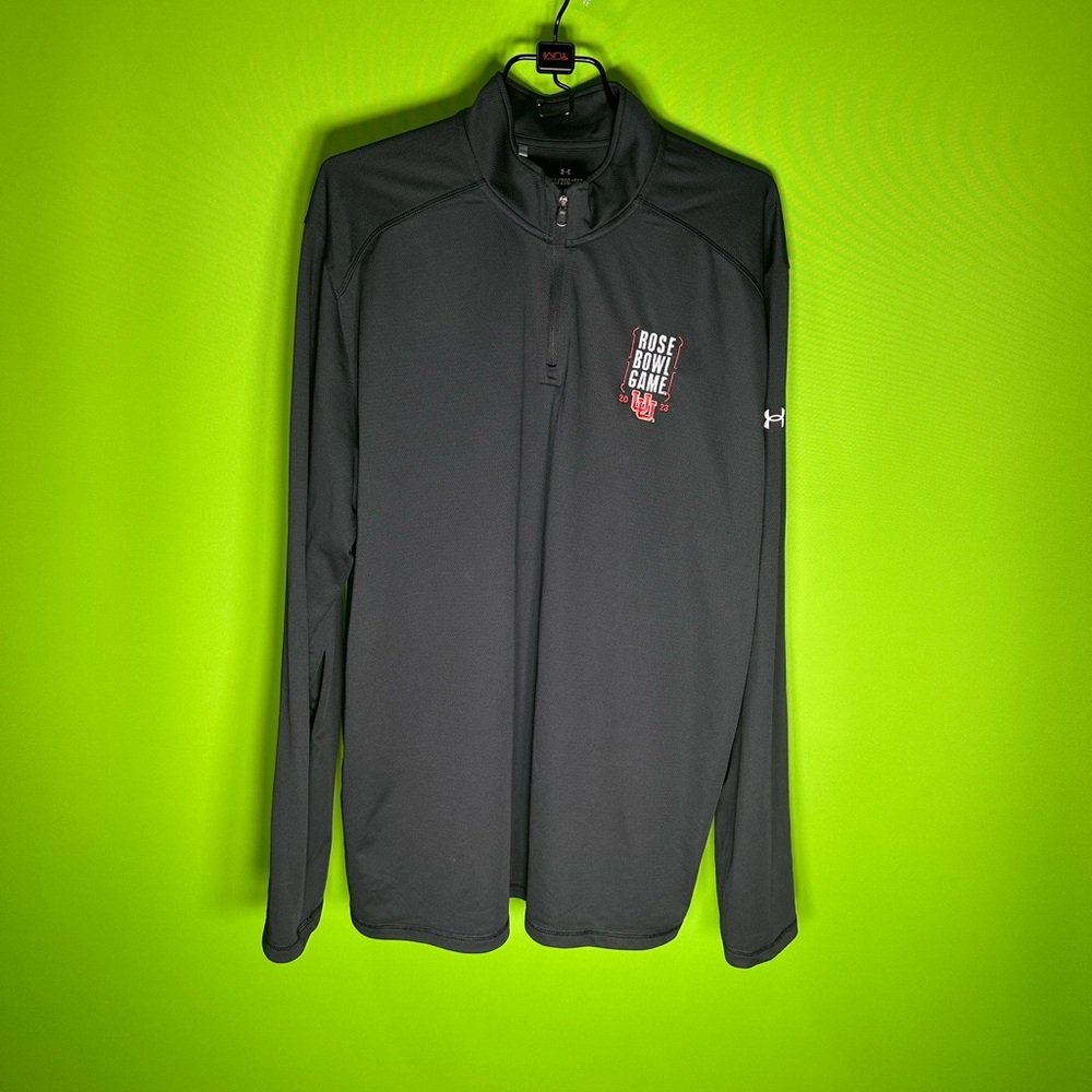 Utah Utes Under Armour Black Rose Bowl Game Quarter Zip